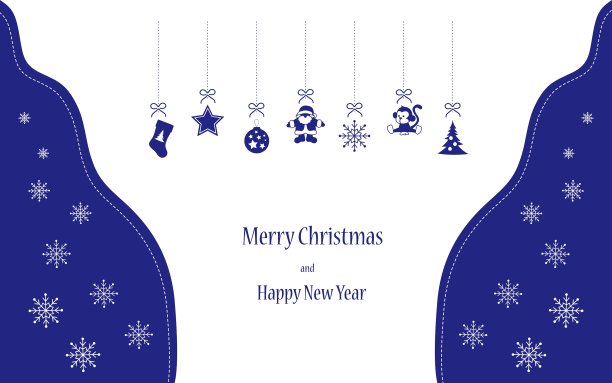 蓝色的圣诞玩具图片下载