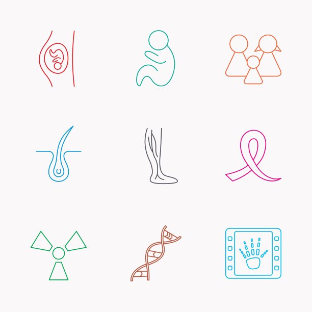 怀孕儿科和家庭图标医学图片下载