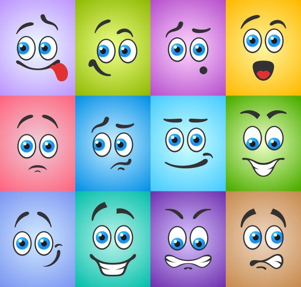 色彩背景下的情感微笑图片下载