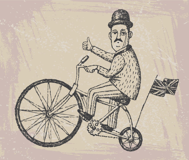 骑自行车的绅士图片下载