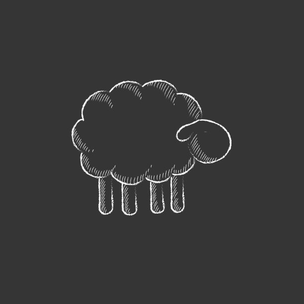 羊用粉笔画图标图片下载