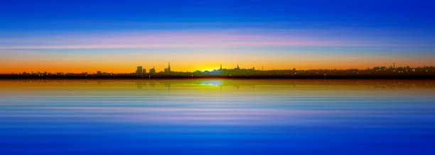 抽象的日出背景与剪影图片下载