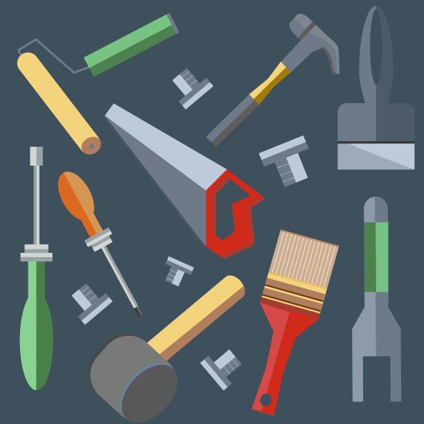 工具，锤子，锯子，螺丝刀，抹刀图片下载