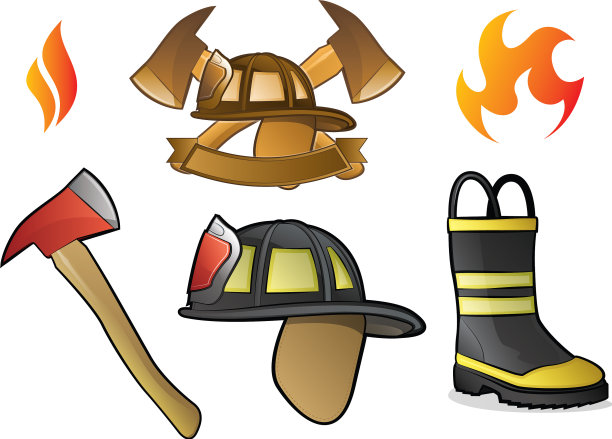 消防图标和火的象征图片下载