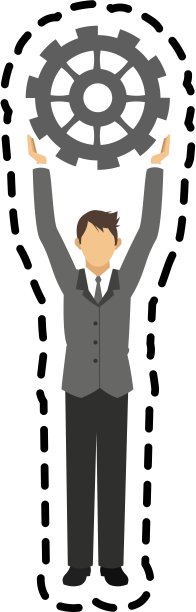 孤立的商人和齿轮设计图片下载