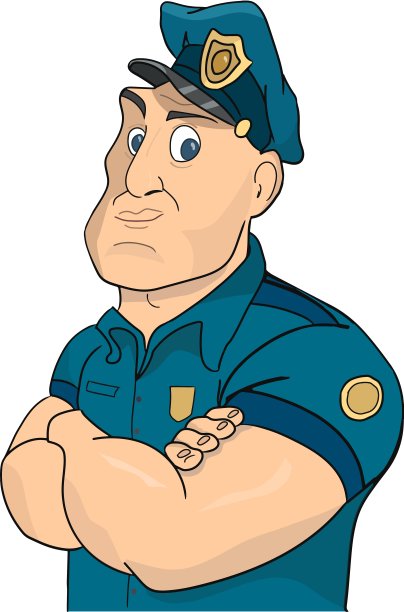 白人背景上的警察图片下载