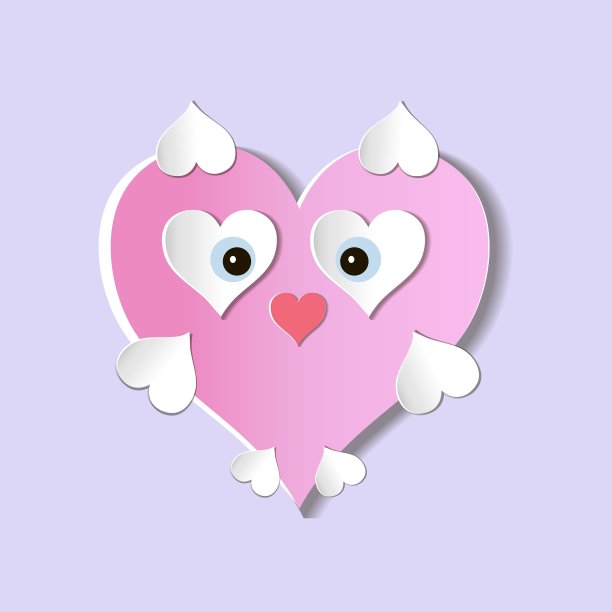 抽象背景与剪纸心图片下载