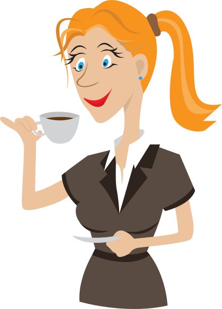 女孩喝咖啡图片下载