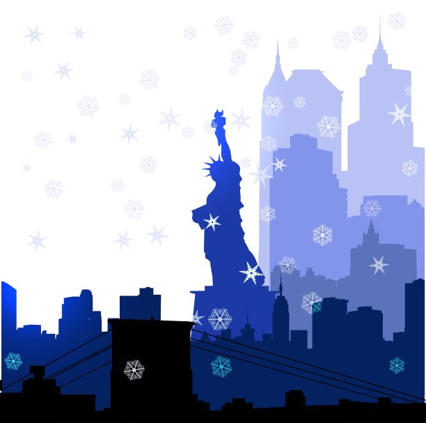 圣诞纽约剪影图片下载
