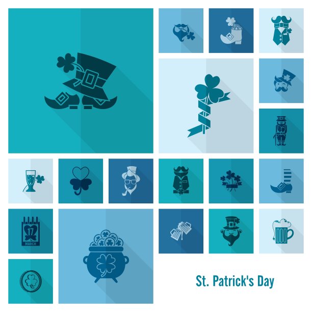 圣帕特里克节图标设置图片下载