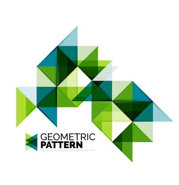 几何三角形马赛克图案元素孤立图片下载