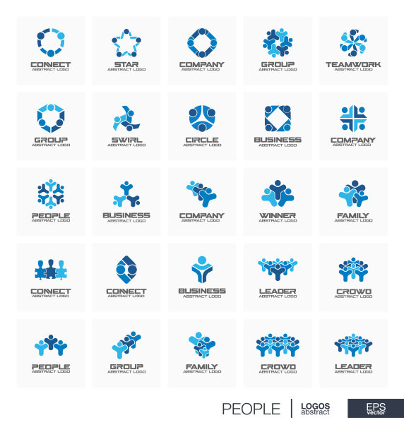 人物抽象logo设计图片下载