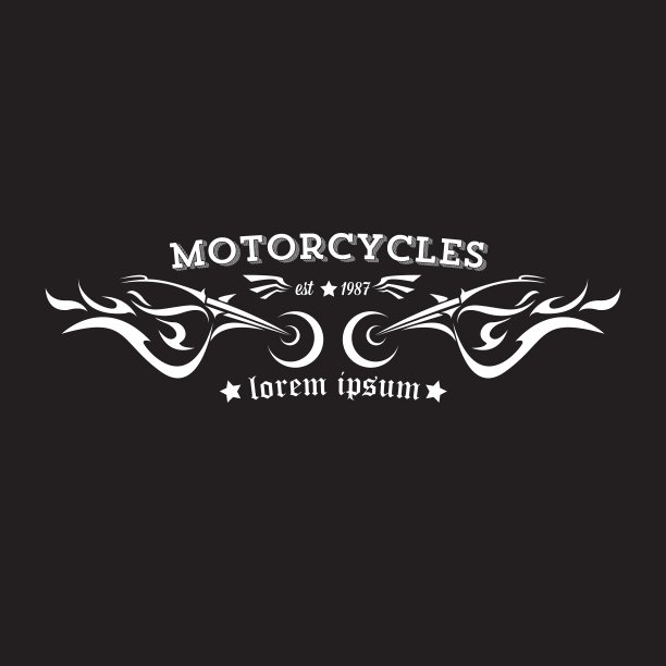 老式摩托车的标签或徽章图片下载