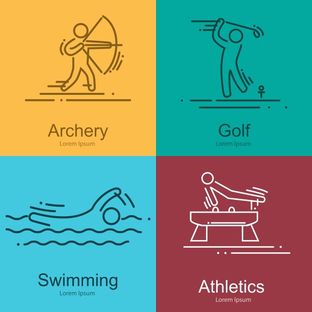 体育细线图标设置象形文字图片下载