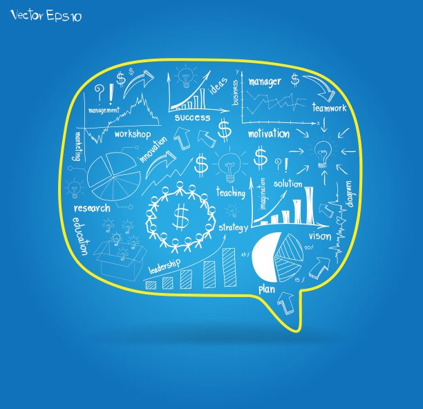 演讲泡泡与绘制商业计划图片下载