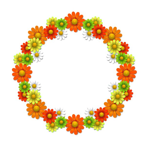 用鲜艳的花朵做成的花环图片下载