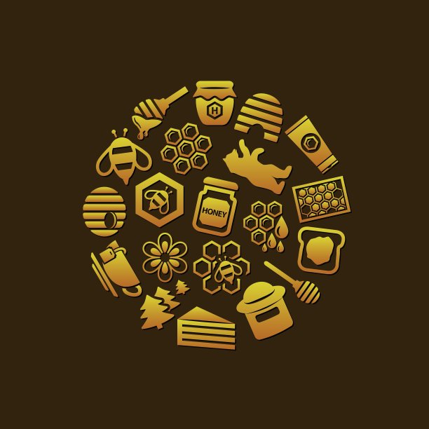 圆圈中的蜂蜜图标图片下载