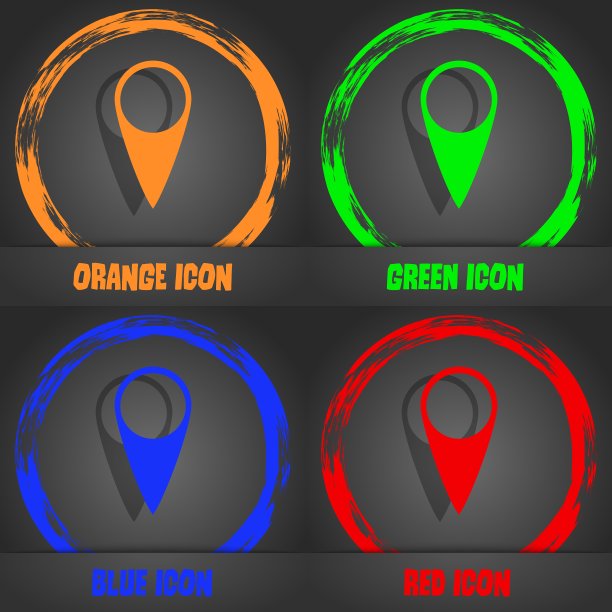 地图指针图标GPS位置符号时尚图片下载