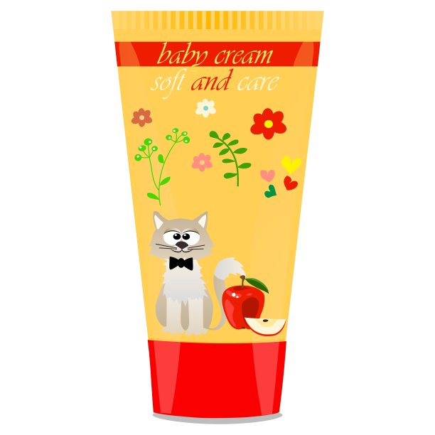 婴儿乳霜管与儿童设计图片下载