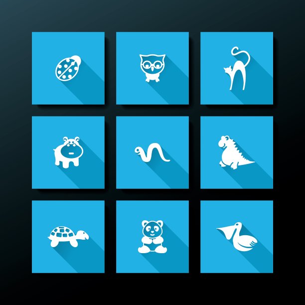 扁平的婴儿玩具图标集图片下载