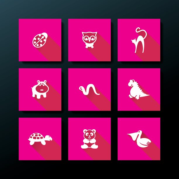 扁平的婴儿玩具图标集图片下载