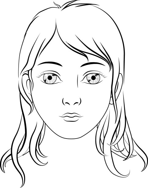 女孩的肖像素描图片下载