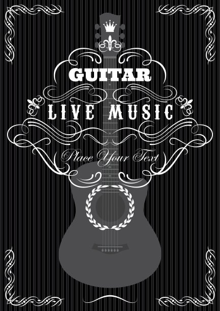 肮脏的背景与黑人原声吉他图片下载