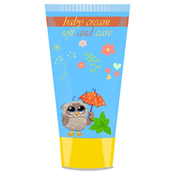 婴儿乳霜管与儿童设计图片下载