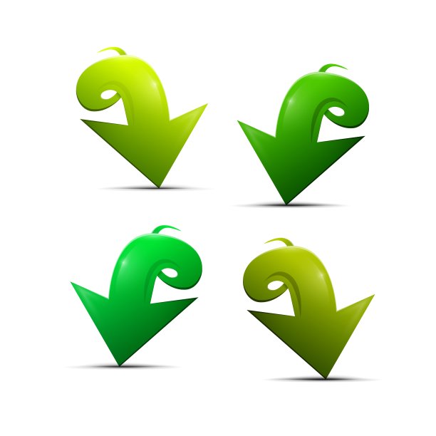 抽象绿色箭头集图片下载
