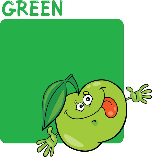 绿色和苹果卡通图片下载