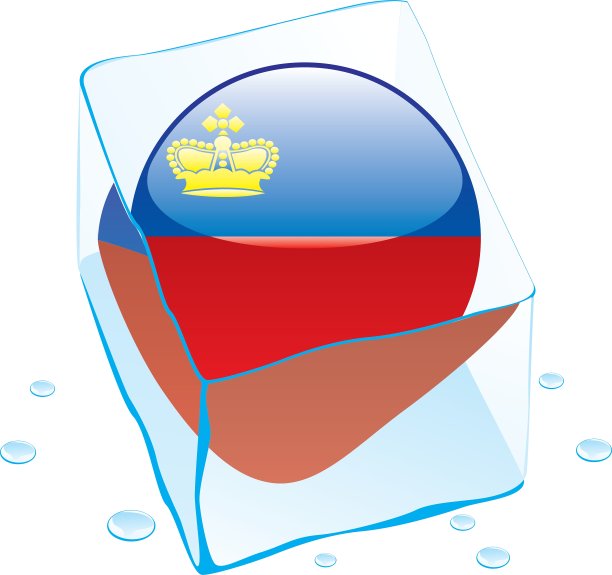 冻结的列支敦士登按钮旗图片下载