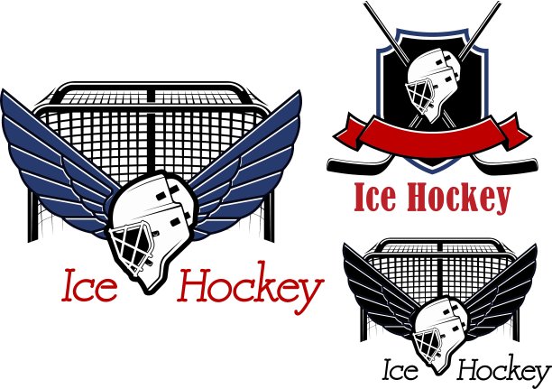 冰球运动标志和标志图片下载