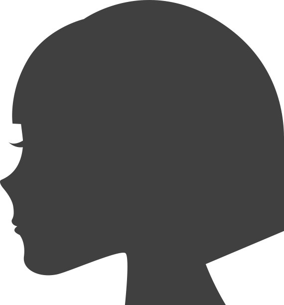 女人头像剪影轮廓图标图片下载