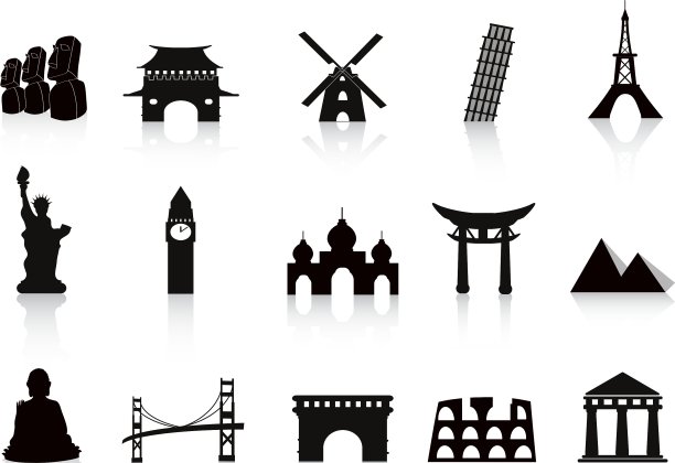 黑色具有里程碑意义的图标图片下载