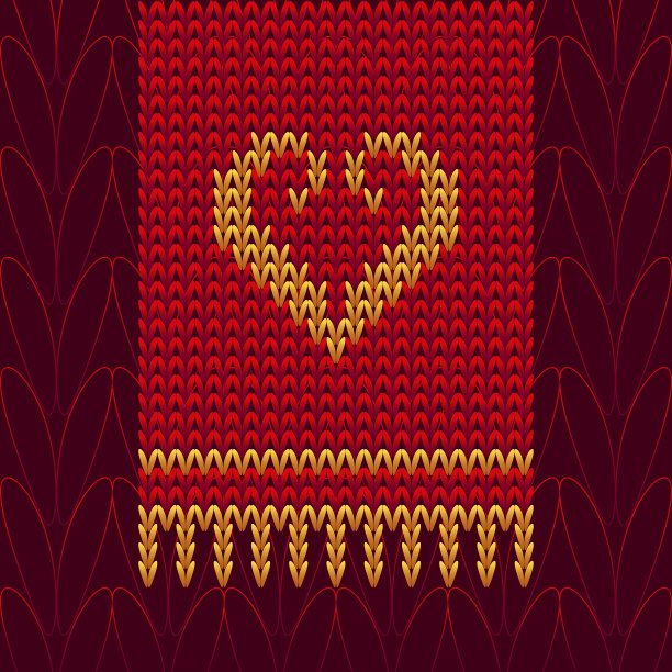 彩色针织毛心图片下载