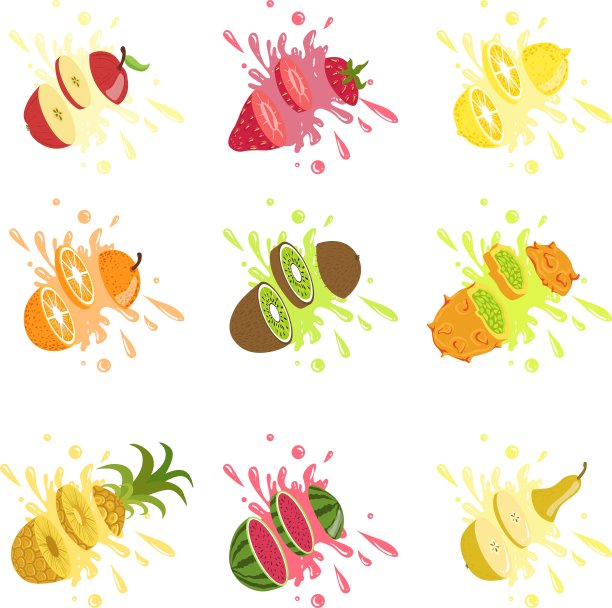 在空气中切开的水果溅出了果汁图片下载