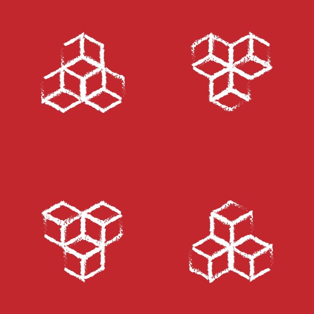 集几何立方体时尚平面设计图片下载