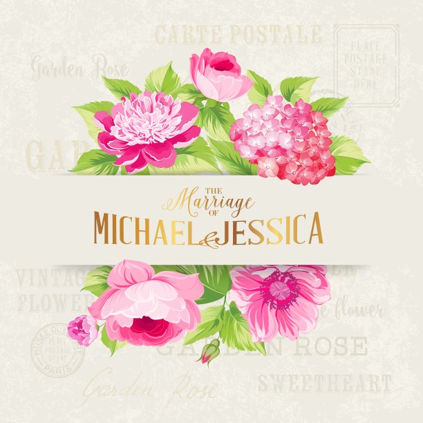 玫瑰锦葵花环图片下载