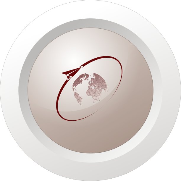 飞机绕地球飞行标志图片下载