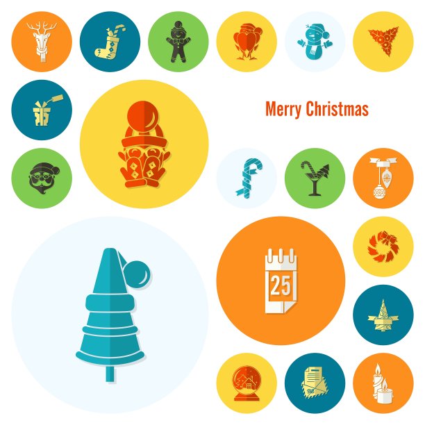 圣诞节和冬季图标收藏图片下载