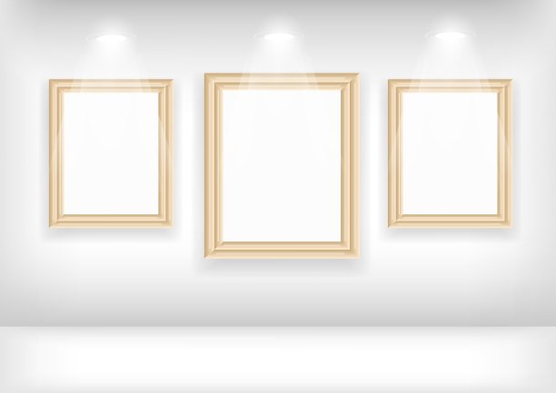 画廊墙上的空框图片下载
