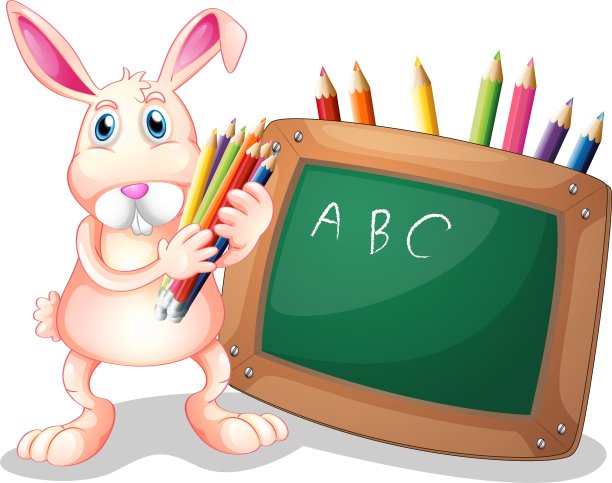 黑板上的兔子图片下载