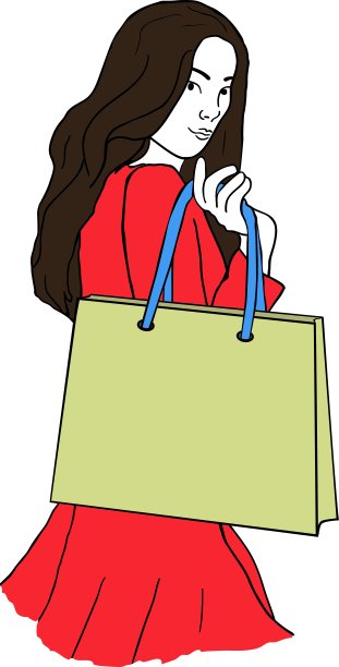 拿着购物袋的年轻女子图片下载