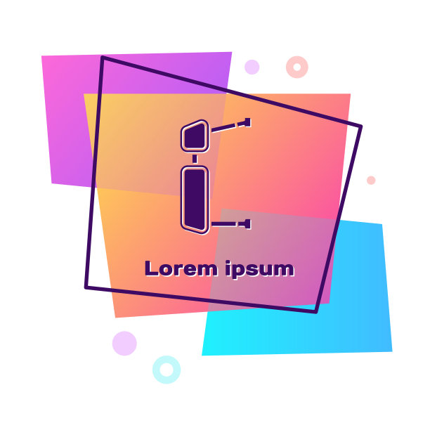 紫色卡车侧镜图标孤立在白色图片下载