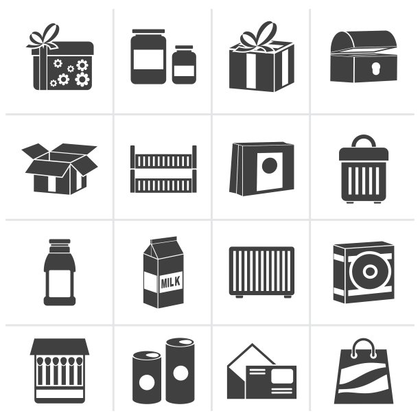 剪影不同的包装图标图片下载