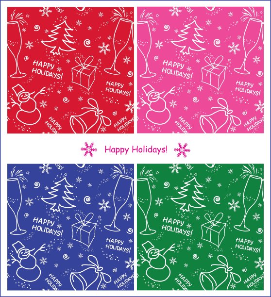 一套冬季无缝背景图片下载