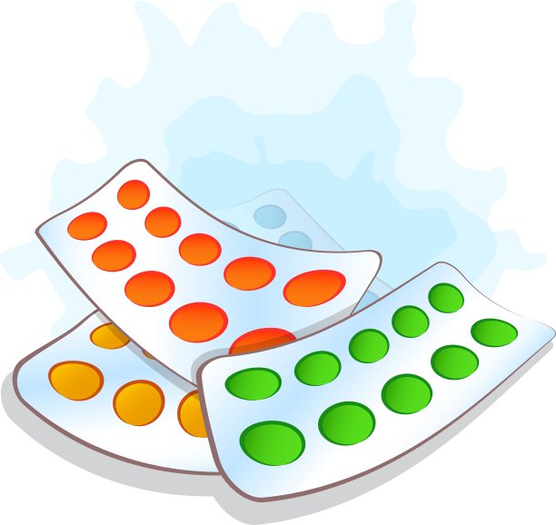 把药丸堆在泡罩里图片下载