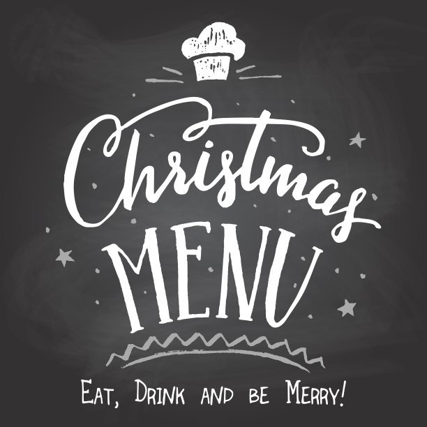 圣诞菜单上的黑板背景图片下载