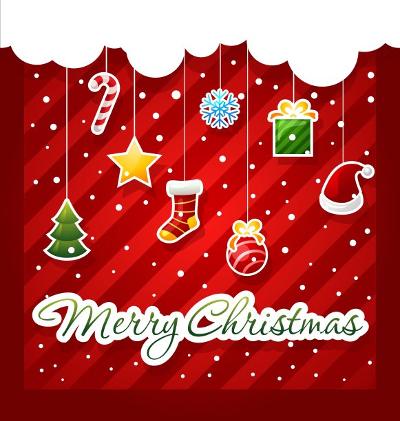 圣诞贺卡圣诞物品图标图片下载