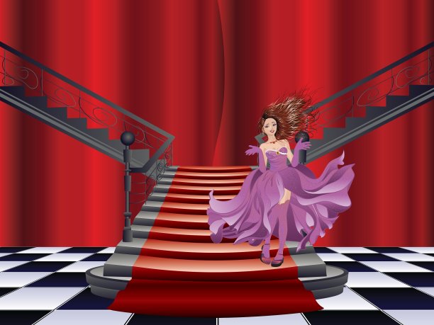 站在楼梯旁边的女孩图片下载